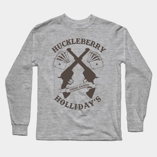 HuckleberryHolliday Brown Logo Long Sleeve T-Shirt by huckholliday